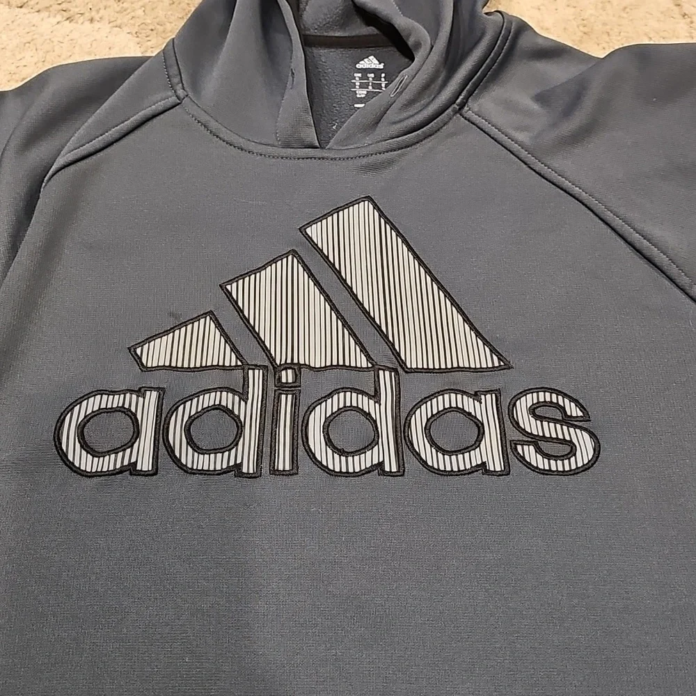 Adidas Gray Pullover Hoodie with Logo